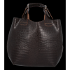 Kožené kabelka shopper bag Vittoria Gotti čokoládová VG804